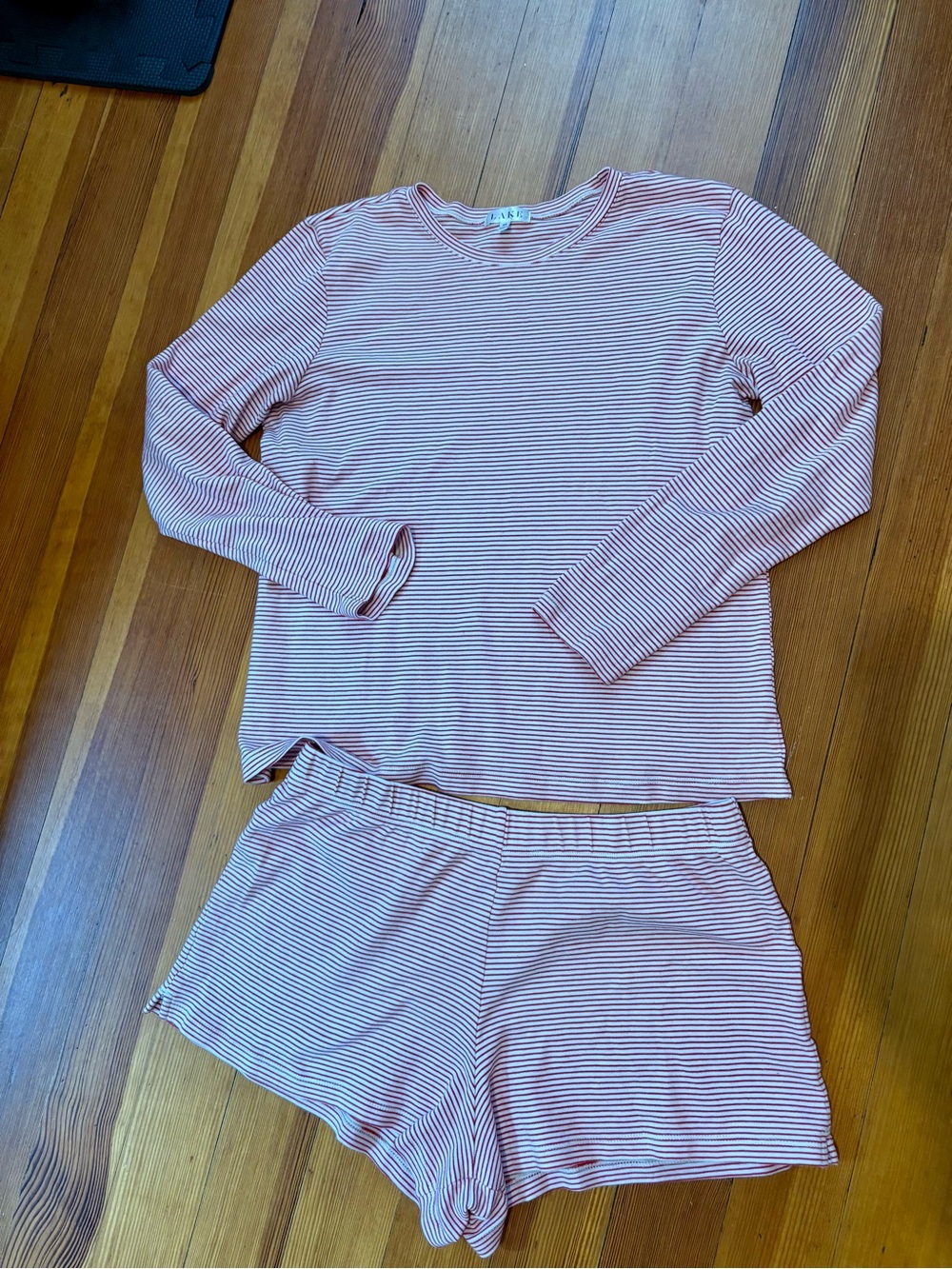 Lake Pima Crew Long-Short Set in Red Stripe